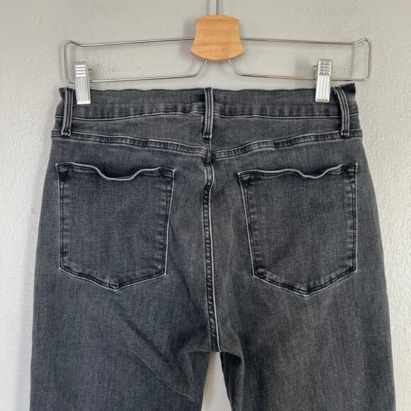 Frame Jeans Women's Le High Flare Size 29 Black Raw Hem Black Cropped High Waist - Picture 6 of 11